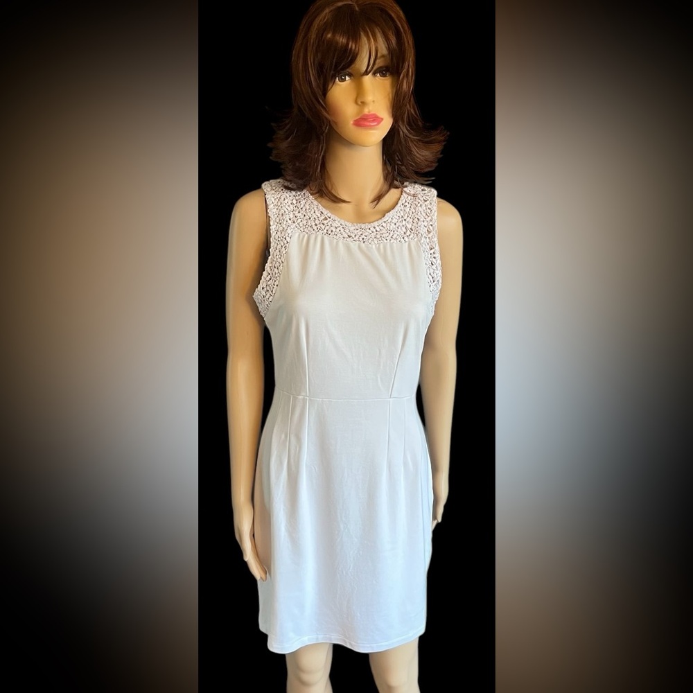 Chelsea & Violet White Sleeveless Sheath Bridal Dress